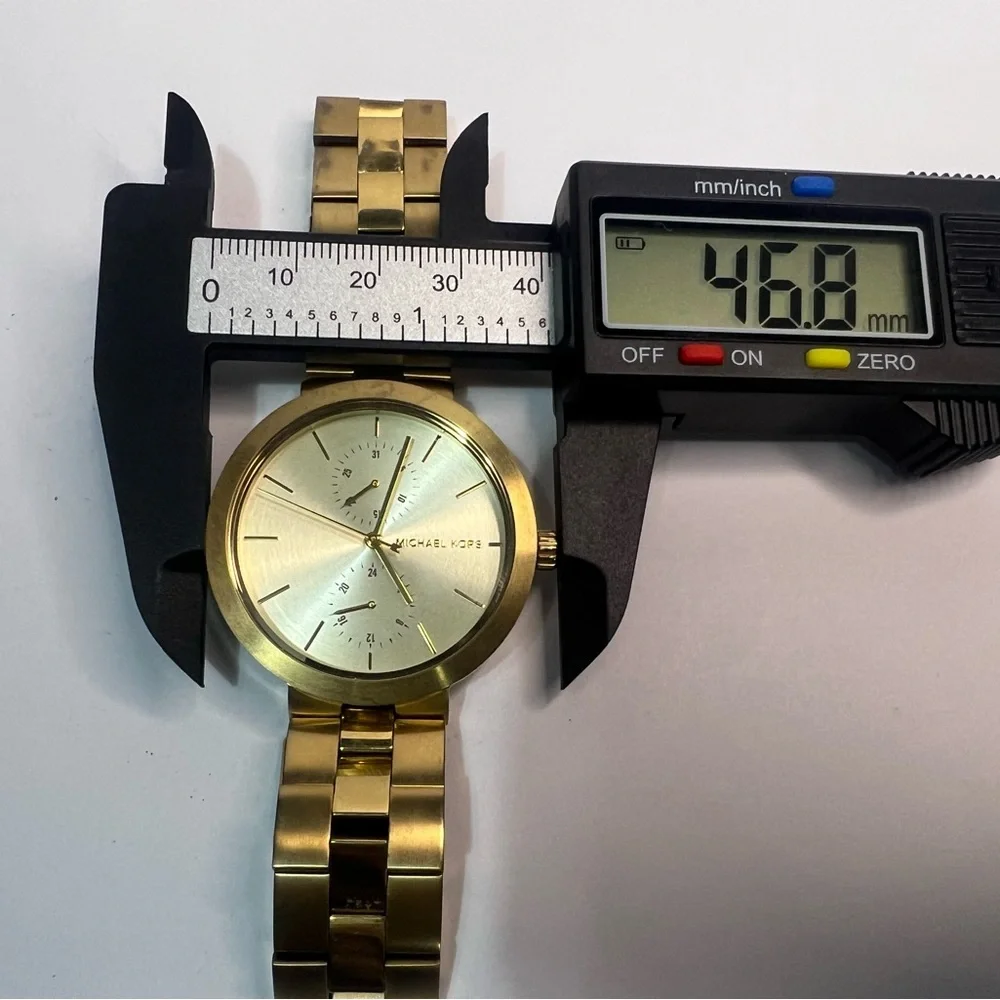 (923)Vintage Michael Kors Silver Dial Black Bracelet Quartz 6408 Watch - Picture 3 of 10